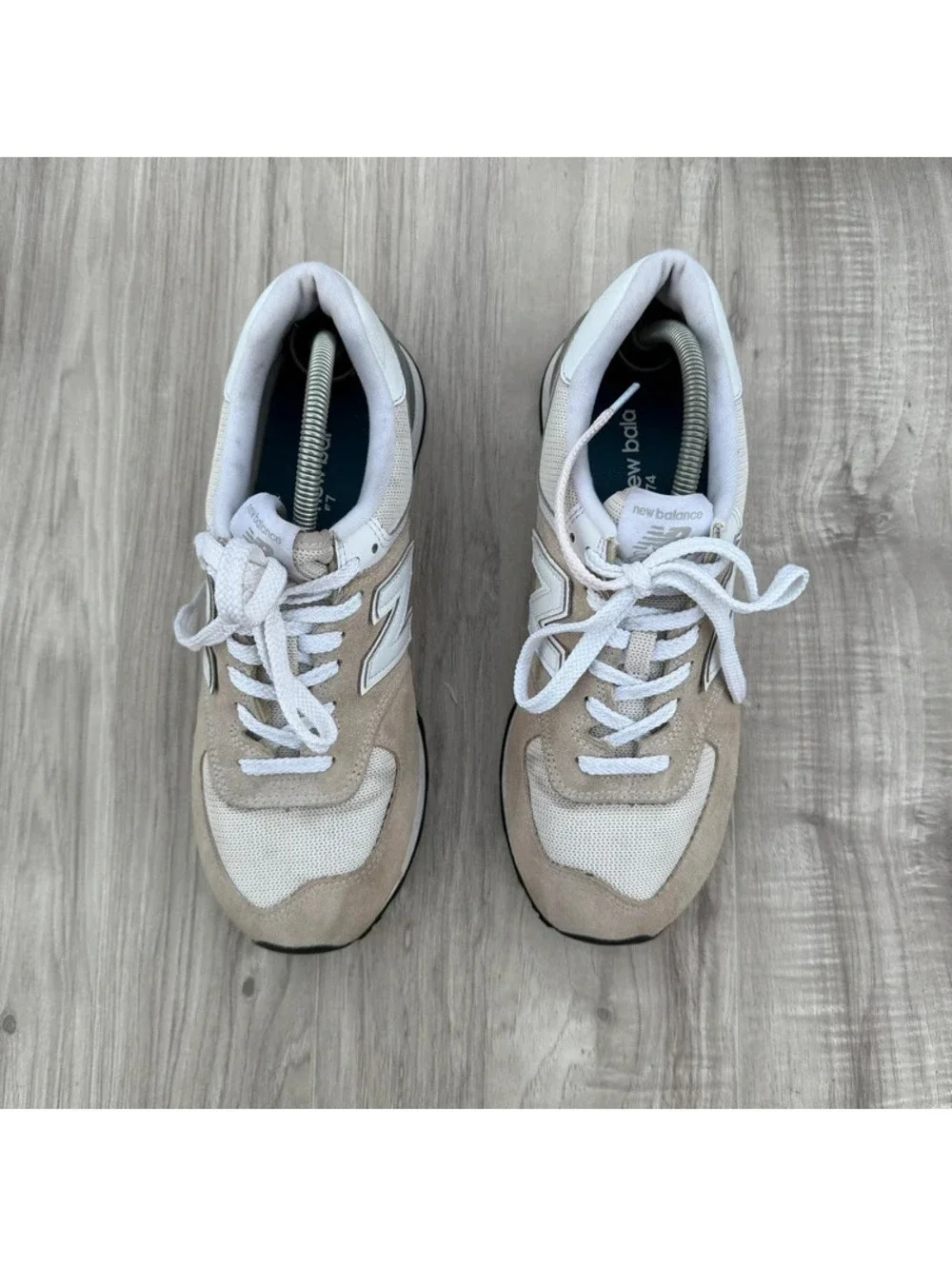 New Balance 574 Classic Sneakers Beige White Men’s Size 9.5